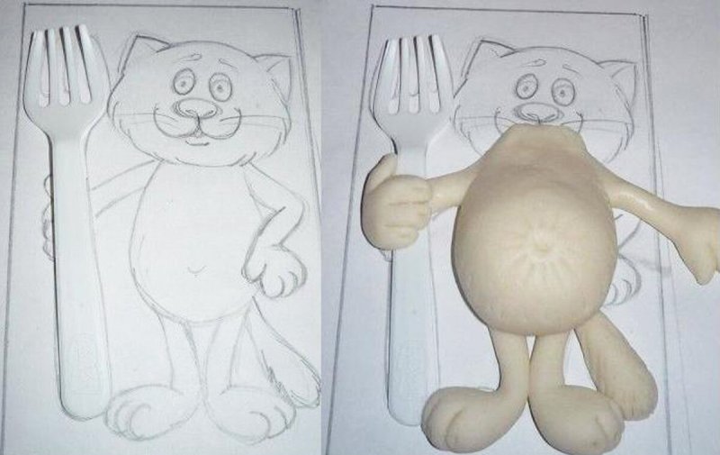 Кошка из соленого теста