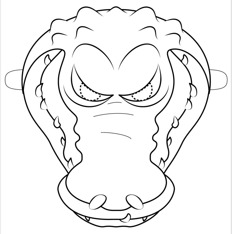 Маска крокодила раскраска