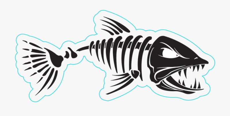 Скелет рыбы вектор