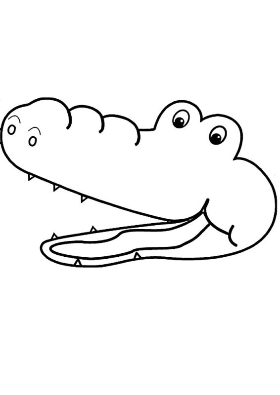 Крокодил трафарет для детей