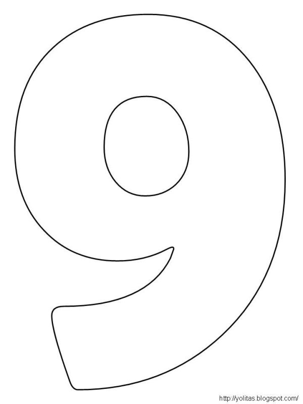 Цифра 9 трафарет