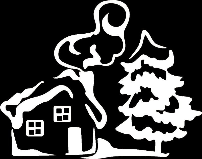 Новогодние домики на окна