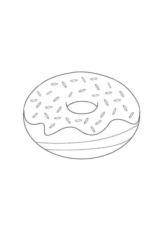 Пончик раскраска для детей