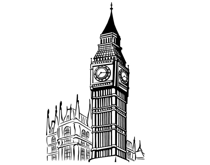 Англия Биг Бен скетч