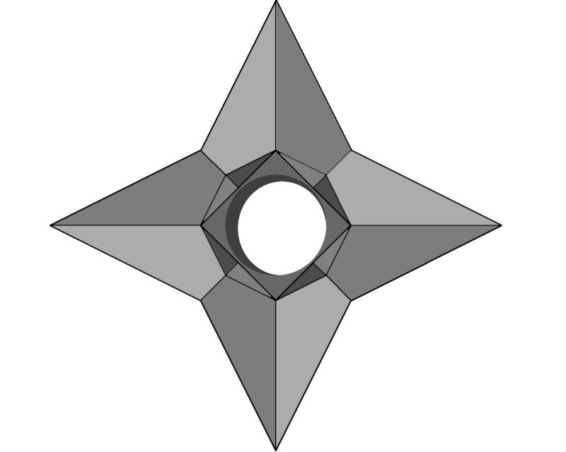 Сюрикен Наруто чертеж