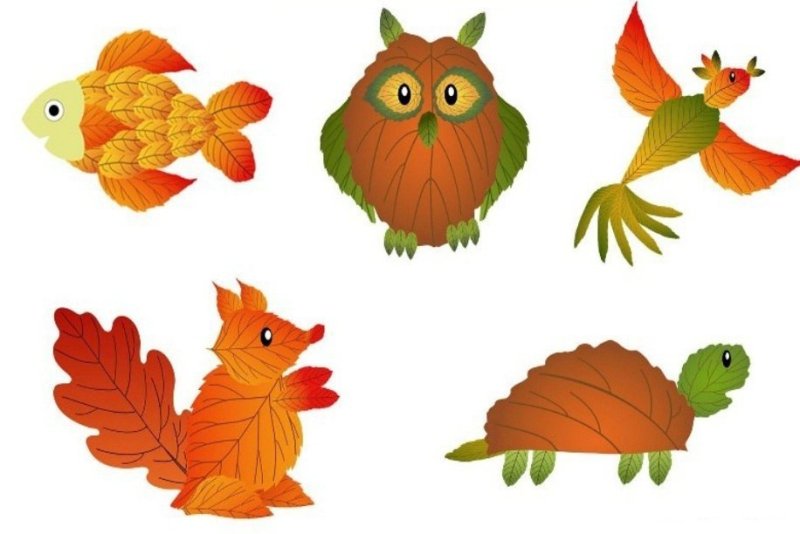 Аппликация из осенних листьев