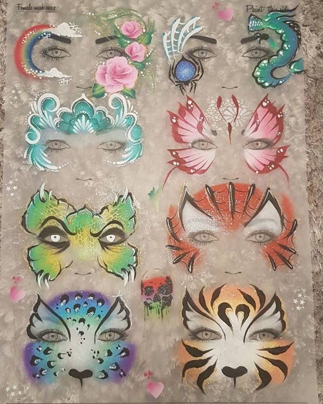 Трафарет на лицо для аквагрима