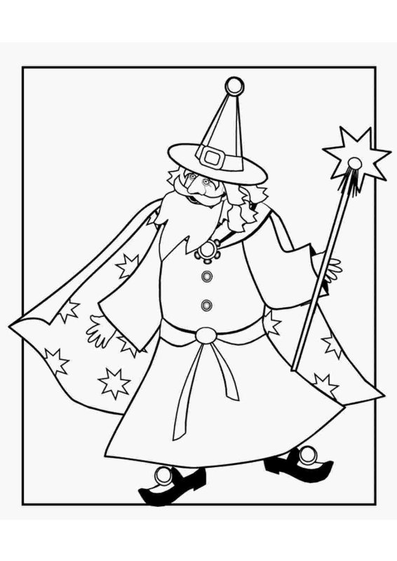 Волшебник раскраска для детей