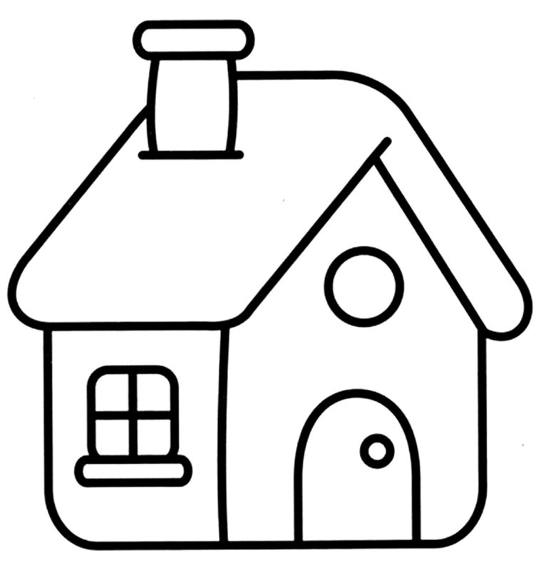 Домик трафарет для детей