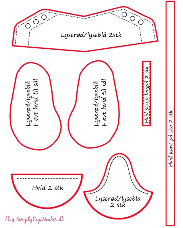 Выкройка ботиночек для куклы большеножки