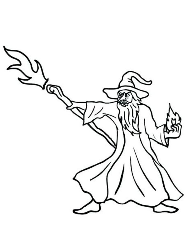 Волшебник раскраска для детей