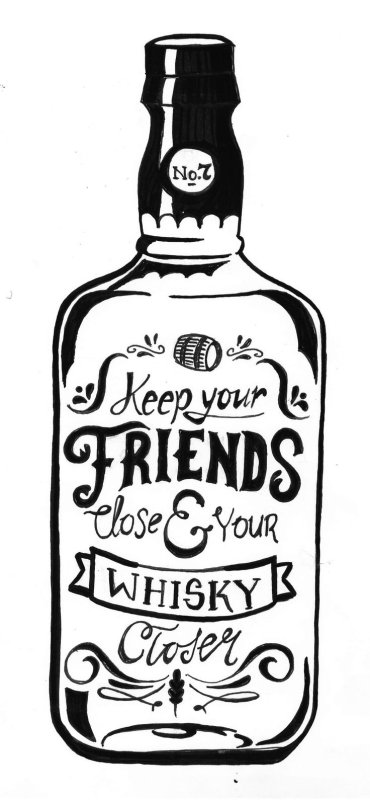 Трафарет бутылки виски Джек Дэниэлс
