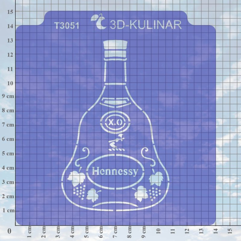 Трафарет бутылки Hennessy