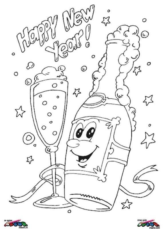 Веселые новогодние раскраски