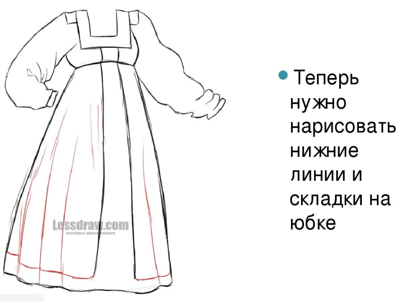 Эскиз русского народного праздничного костюма