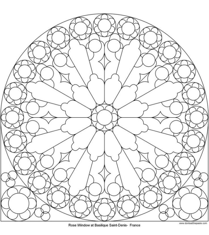 Витраж круглый узоры