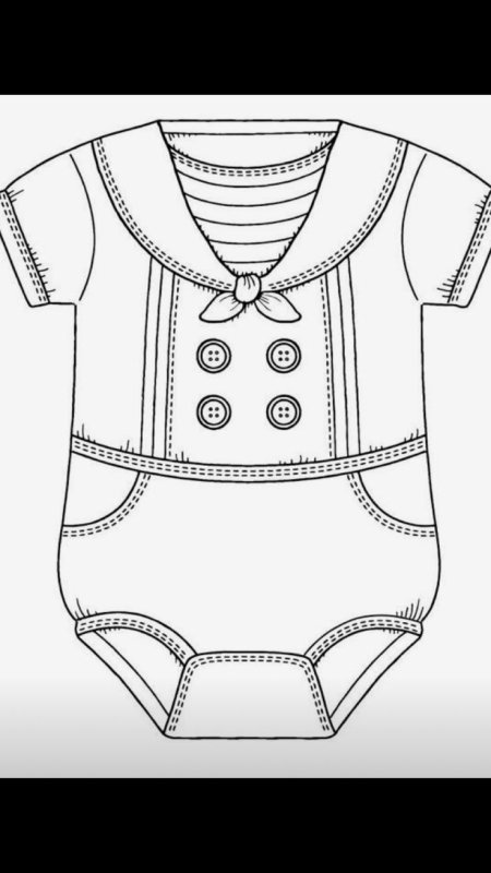 Детский бодик трафарет