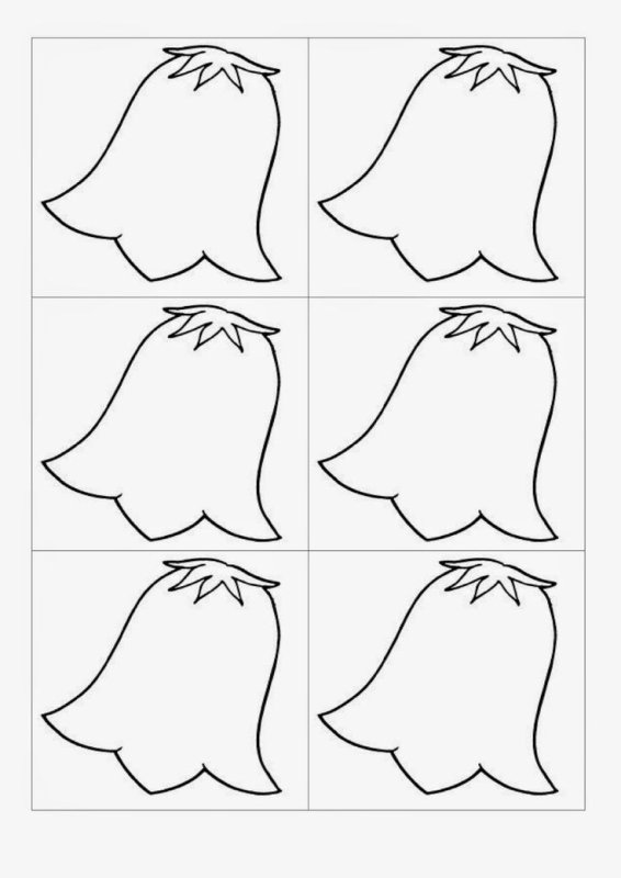 Шаблоны колокольчиков цветов для вырезания из бумаги