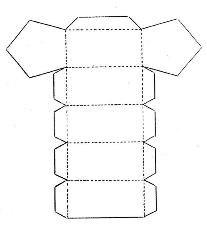 Пятиугольная Призма развертка для склеивания