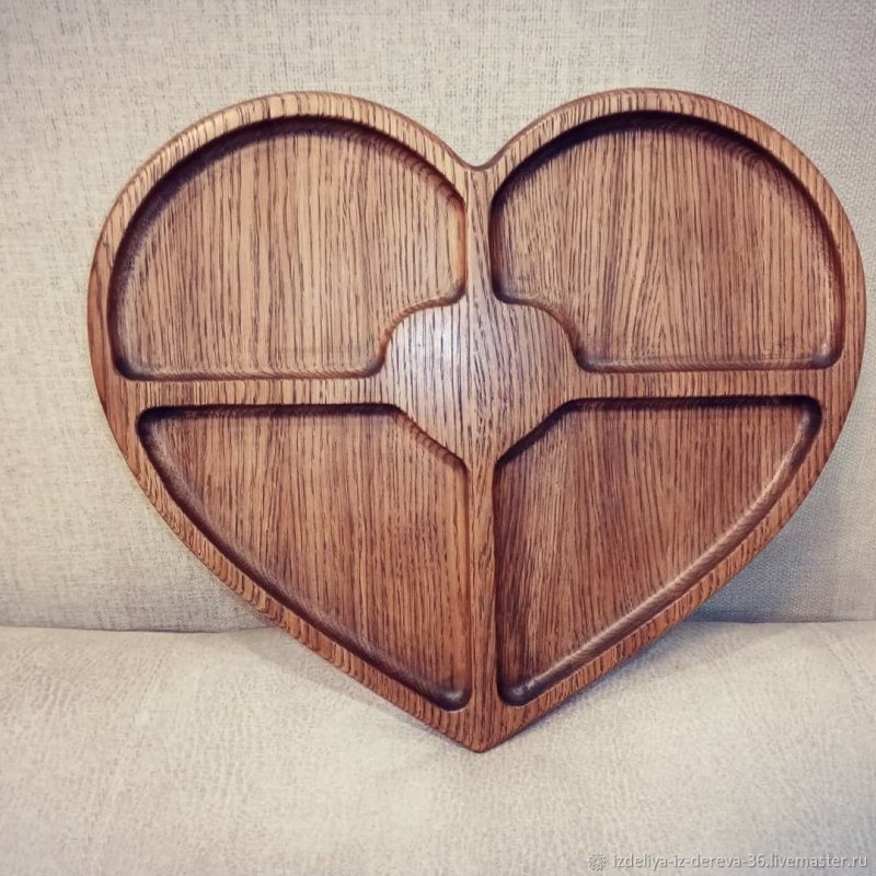Менажница сердце из дерева
