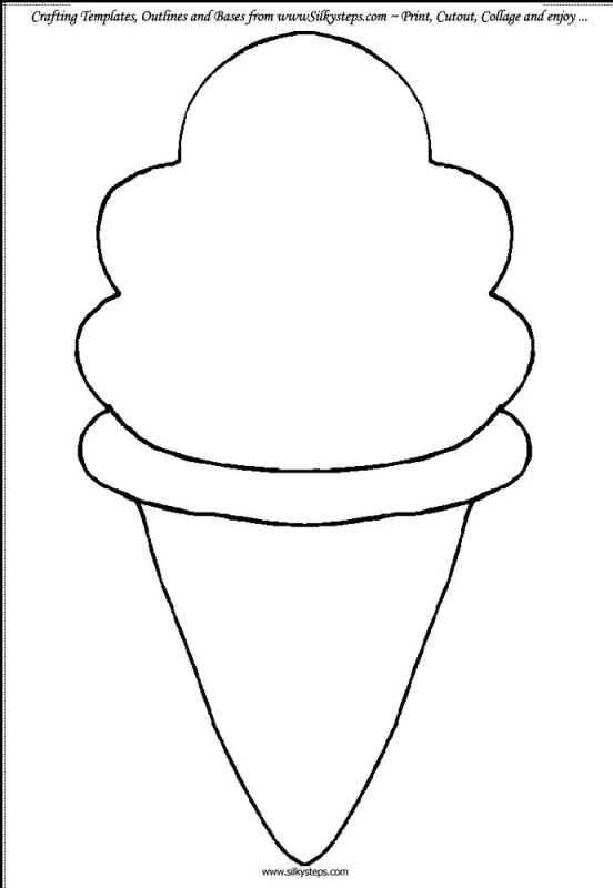 Шаблон мороженого для аппликации