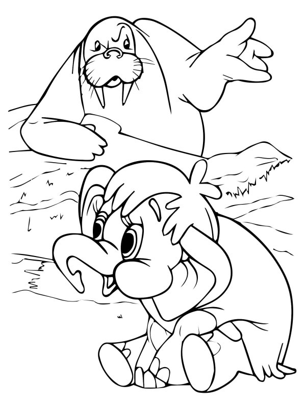 Раскраски из мультфильма мама для мамонтенка