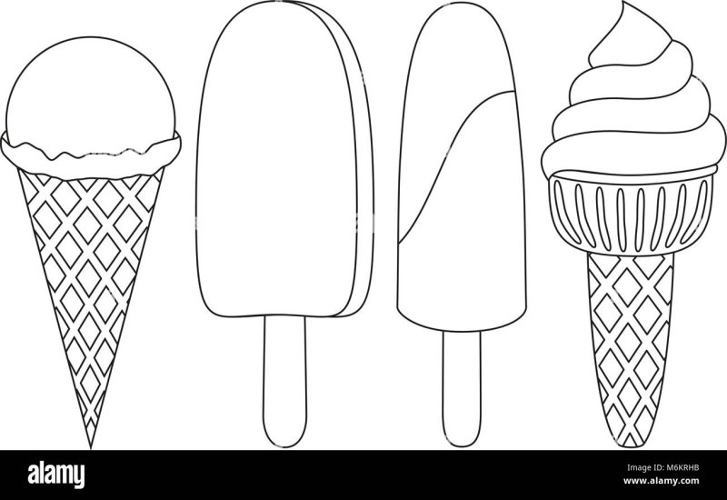 Мороженое раскраска для детей
