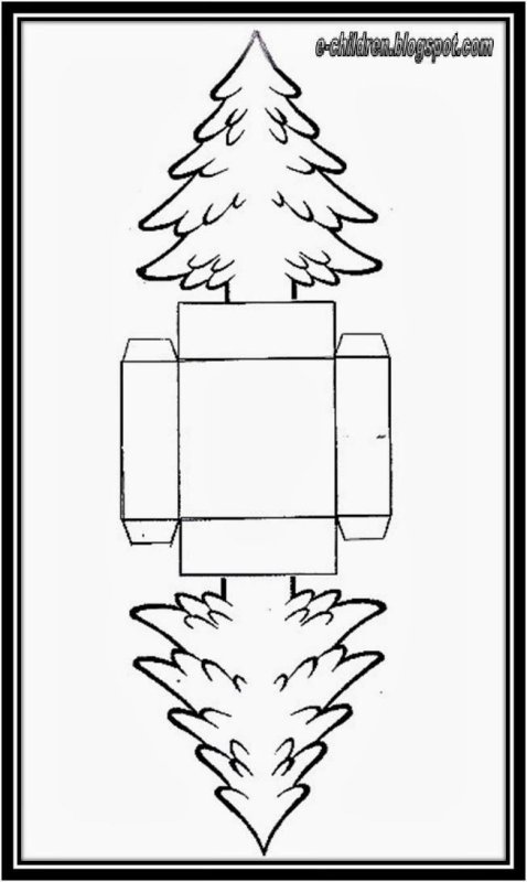Упаковка ёлочка шаблон