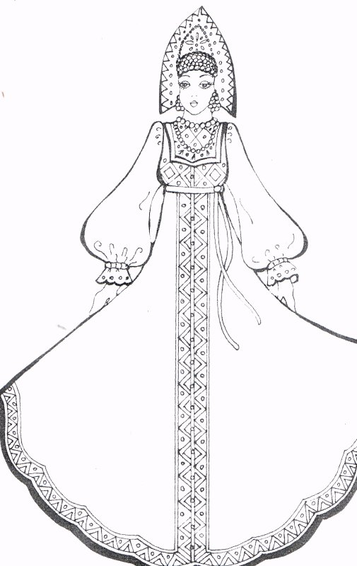 Эскиз народного празднечногокостюма