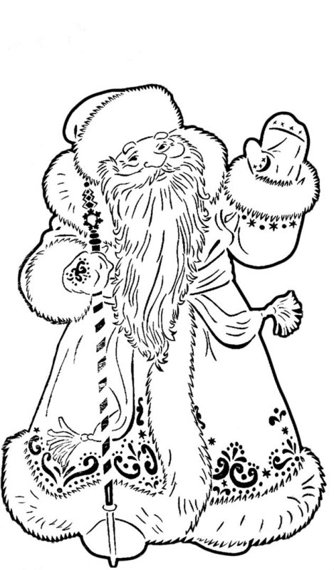 Новогодние трафареты для вырезания дед Мороз