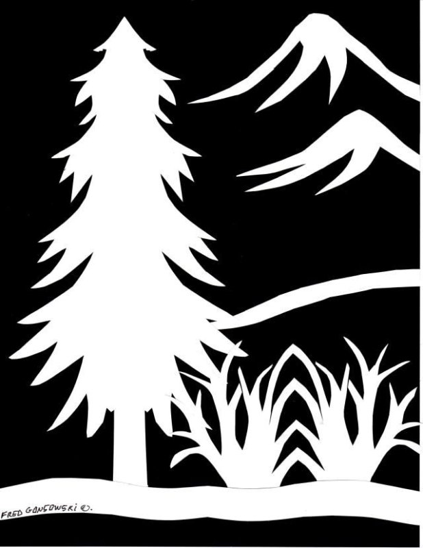 Зимние трафареты для вырезания