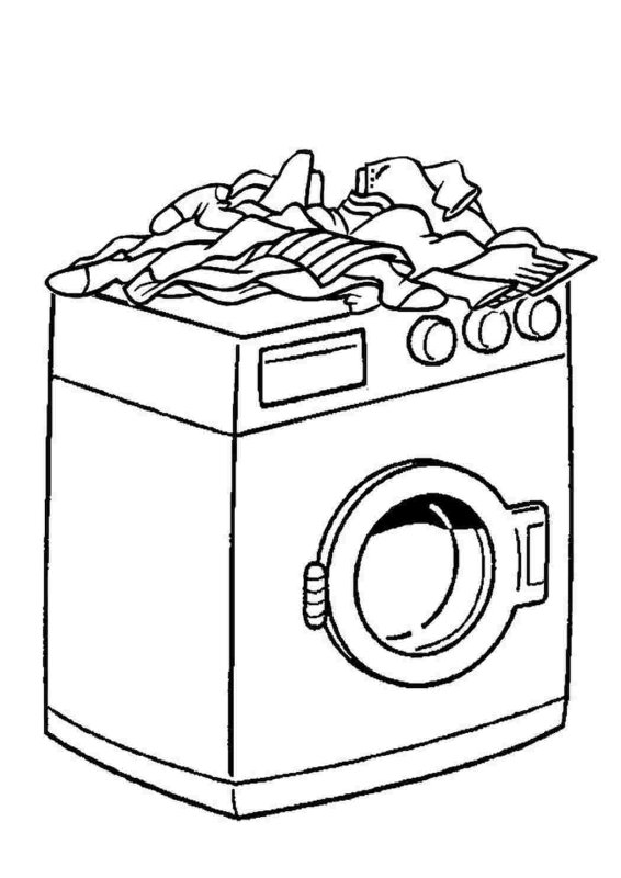 Раскраска стиральная машинка