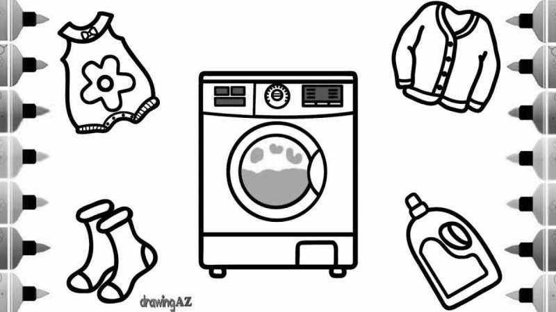 Стиральная машина раскраска для детей