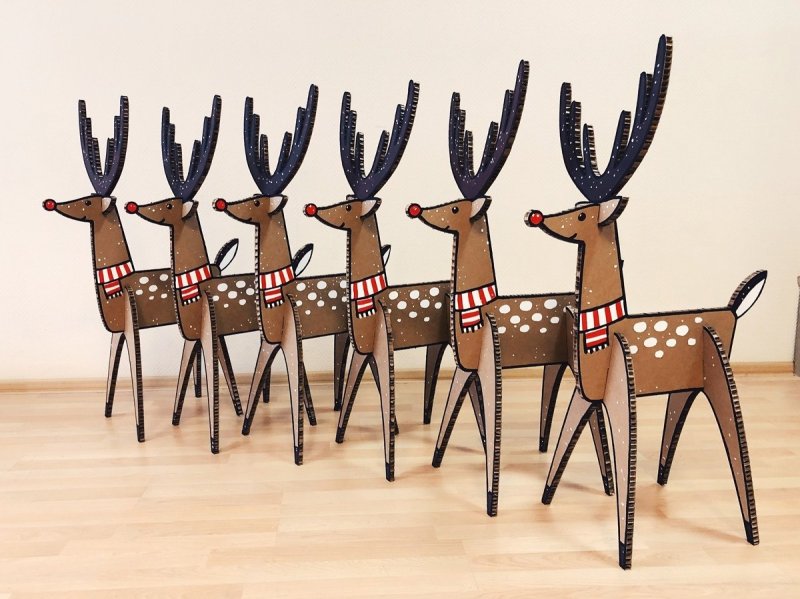 Олень из картона