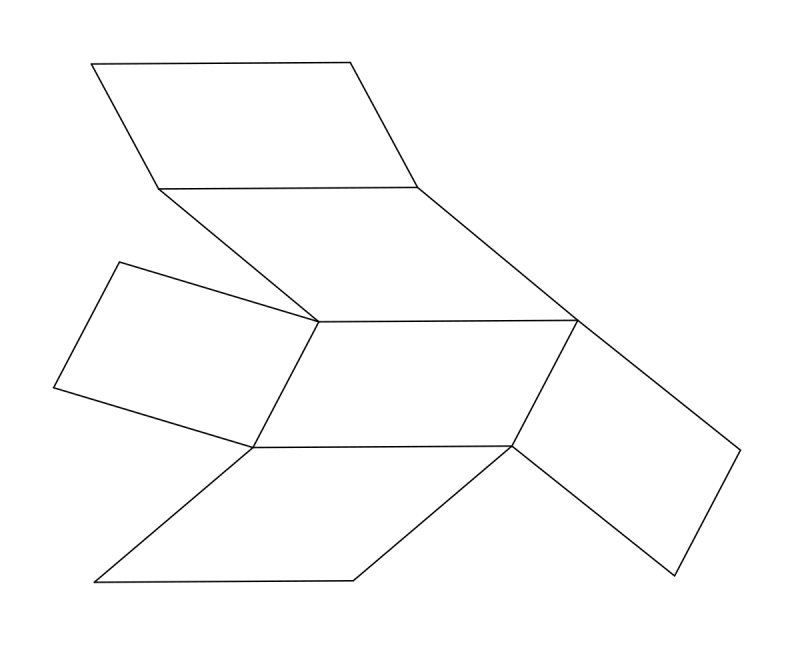 Развертка наклонного параллелепипеда для склеивания