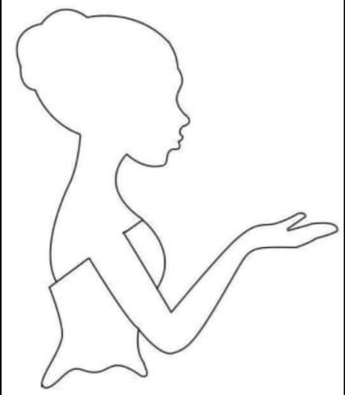 Контур девушки для аппликации