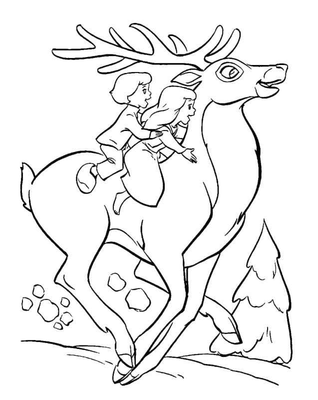 Кай и Герда Снежная Королева раскраска