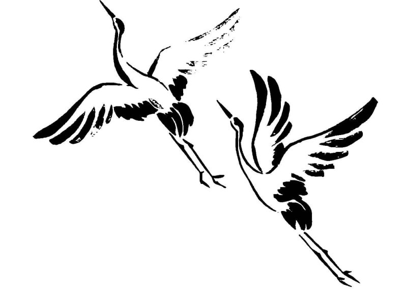 Журавль рисунок