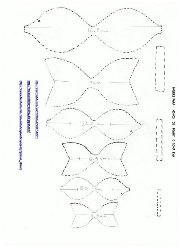 Шаблоны для бантиков из фоамирана