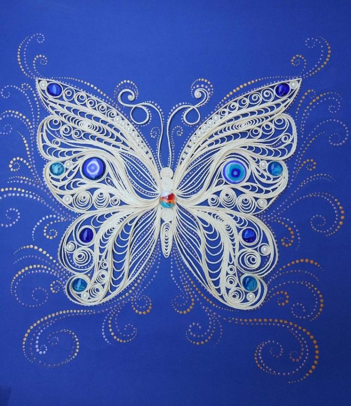 Трафарет бабочки для джутовой филиграни