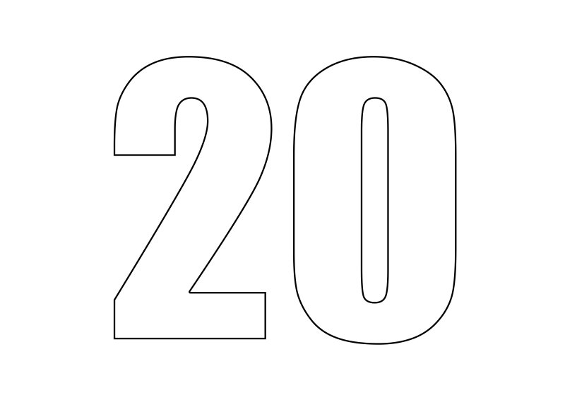 Раскрасить цифру 20