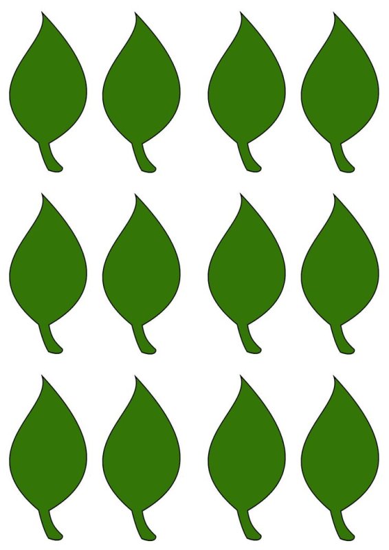 Трафареты листиков для цветов