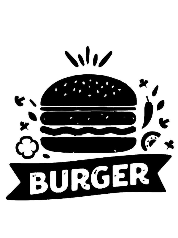Трафарет бургера для 3д ручки