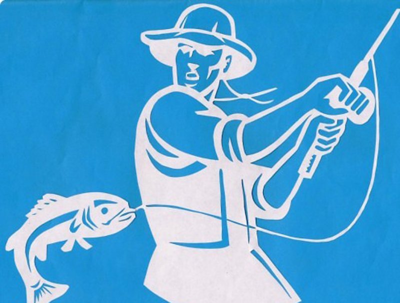 Трафарет рыбака