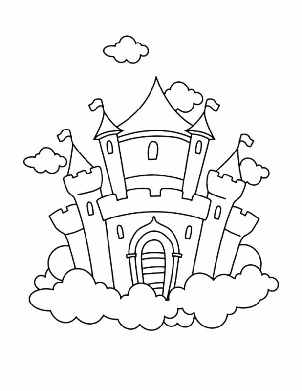 Раскраска сказочный дворец для детей