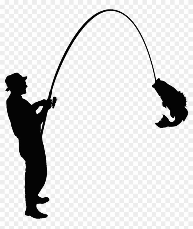 Человек с удочкой силуэт