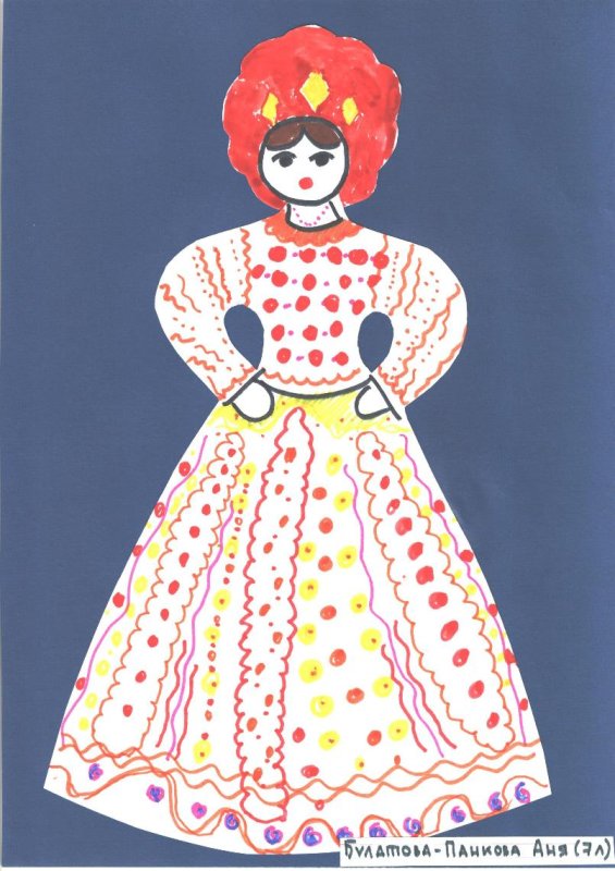 Рисование Дымковская Барыня