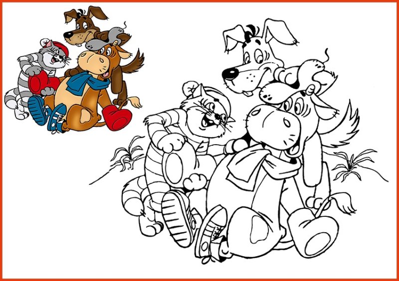 Раскраска «в Простоквашино»