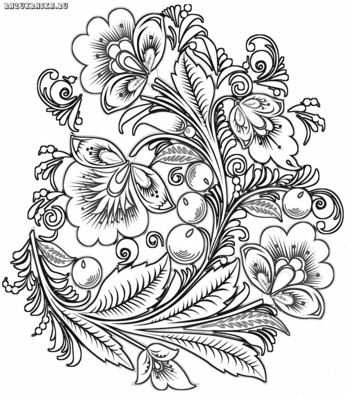 Хохлома раскраска