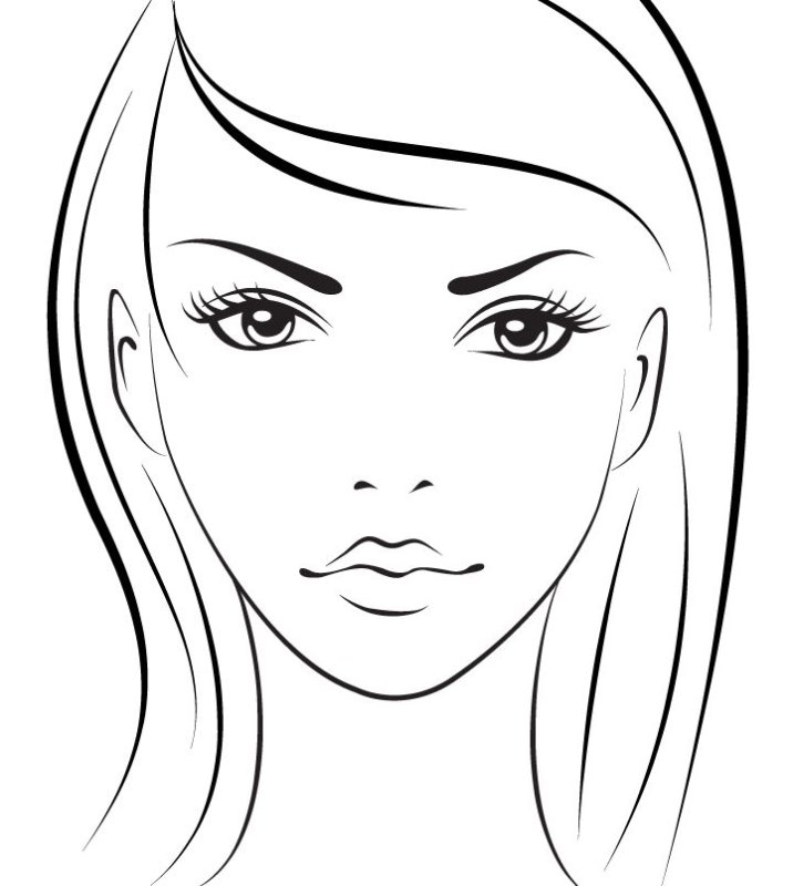 Эскиз лица для макияжа